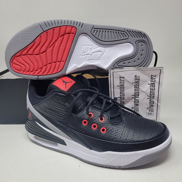 Nike Jordan Max Aura 5 Shoes Black Cement Red White BRED DZ4353-061 Men's 10.5 - Picture 2 of 16